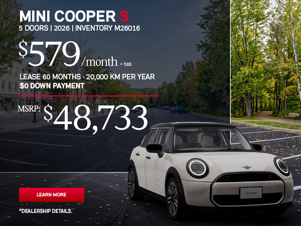 Bannière de MINI COOPER S 5 PORTES 2026